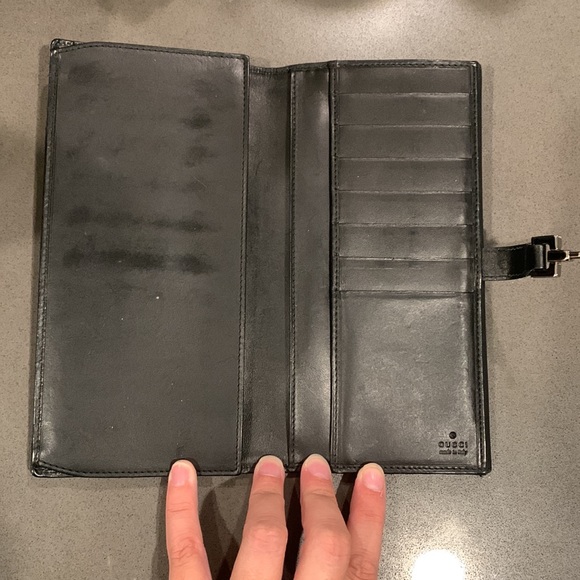 Authentic monogram black Gucci Jackie canvas and leather wallet - Picture 3 of 10